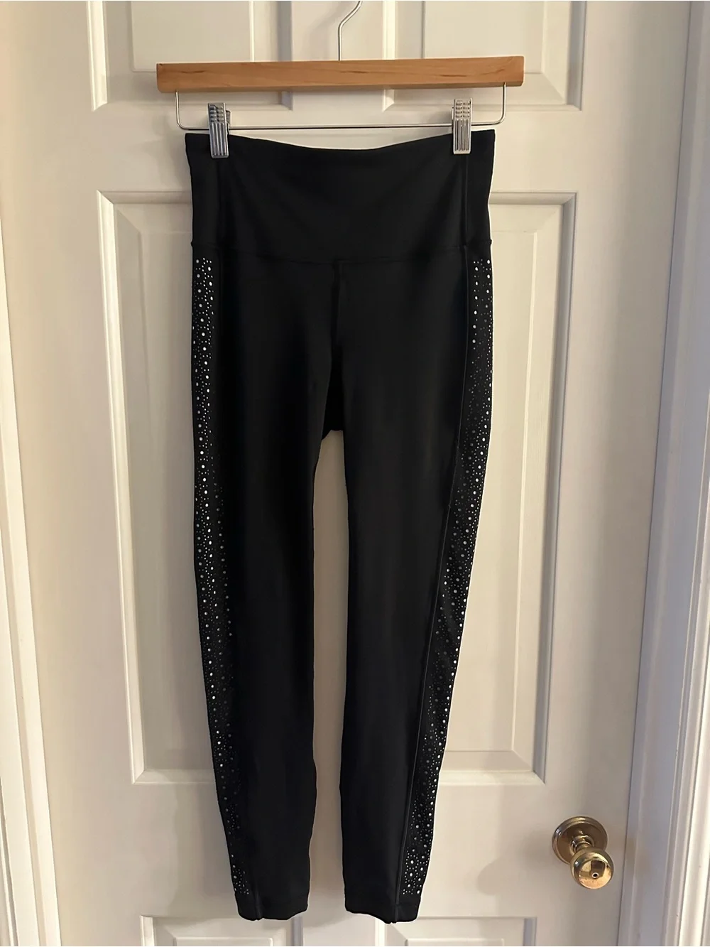 lululemon athletica Black High-Rise Leggings with Side Crystal Trim